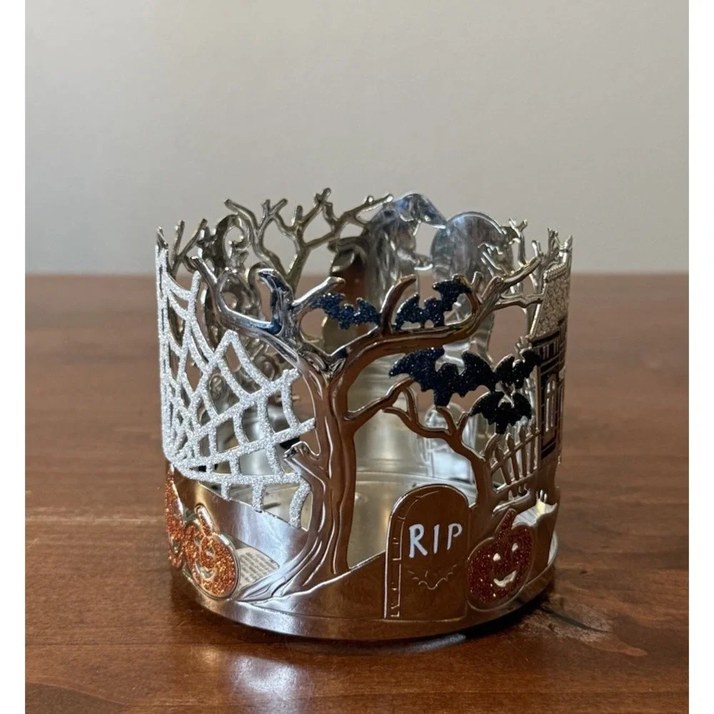 Bath & Body Works Halloween Witch Candle Holder 3 Wick Sleeve 2017 Haunted House